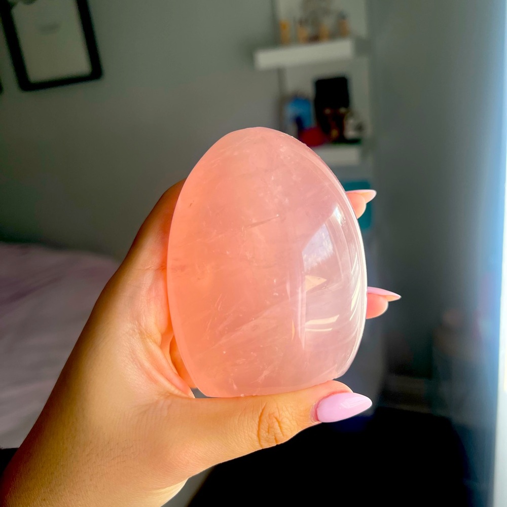Pink Rose Quartz Crystal Egg